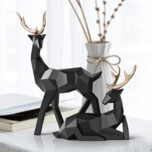 Alternative view of Deers Sculpture Resin Deer Statue Decoration Home Decor Statues Deer Figurines Modern Decoration Deers Table Ornament