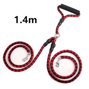 Alternative view of Double-Ended Traction Rope For Walking The Dog Hand-Double-Ended Traction Rope One Plus Two Leash Collar Pet Supplies Dog Collar