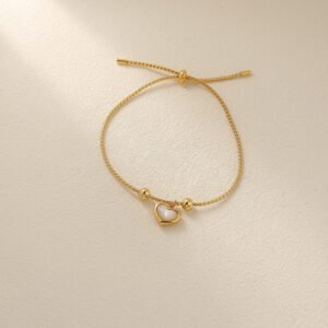 Shell White Fritillary Peach Heart Love Bracelet Pullable Bead Adjustable Jewelry