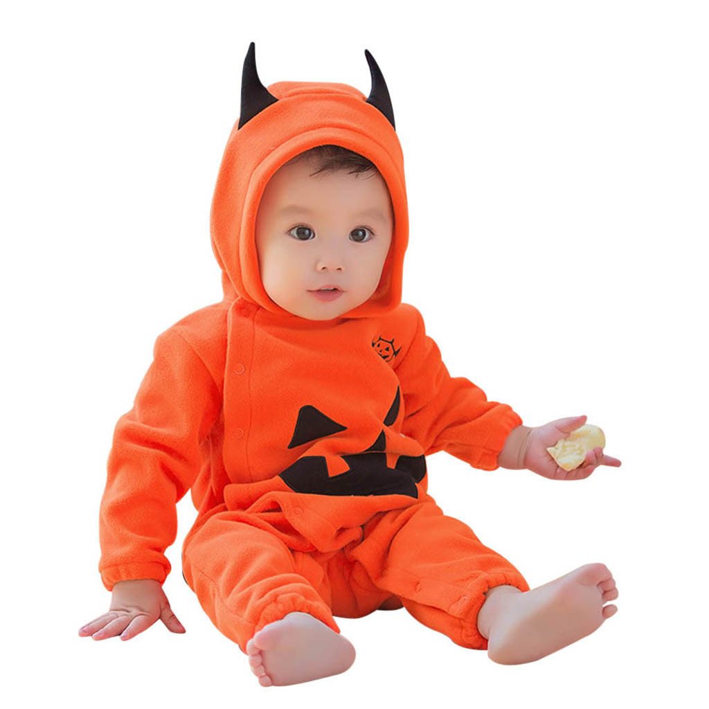 Halloween pumpkin hooded jumpsuit - Image 8