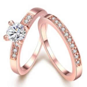 Alternative view of Rose gold ring with diamonds