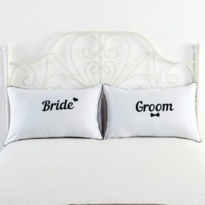 Alternative view of White couple pillowcase