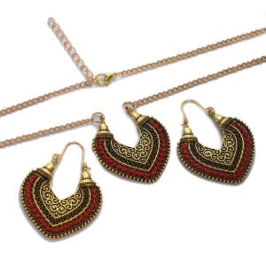 Alternative view of Colored Rope Winding Earrings Necklace Two-piece Set