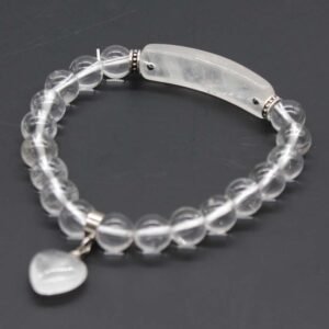 Alternative view of Love Pendant Natural Crystal Stone Bracelet Jewelry