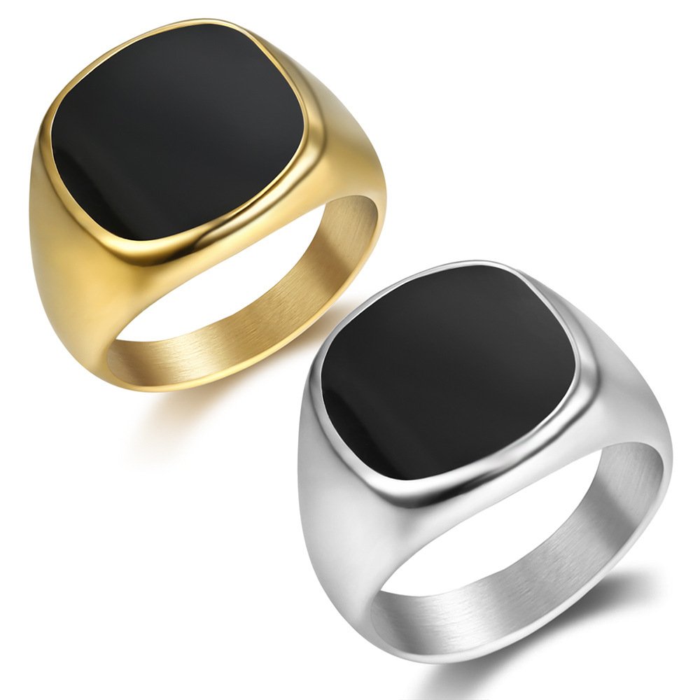Coolx - Black Square Mens Ring - Image 2
