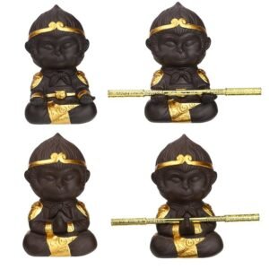 Alternative view of Chinese Purple Clay Kung Fu Tea Set Tea Pet Monkey King for Home Tea Tray Decoration Tea Tray Sun Wukong Statues Sculptures