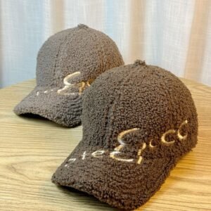 Alternative view of Outdoor Upgrade Warm Lamb Fur Makes Face Look Small Embroidered Letters Peaked Cap