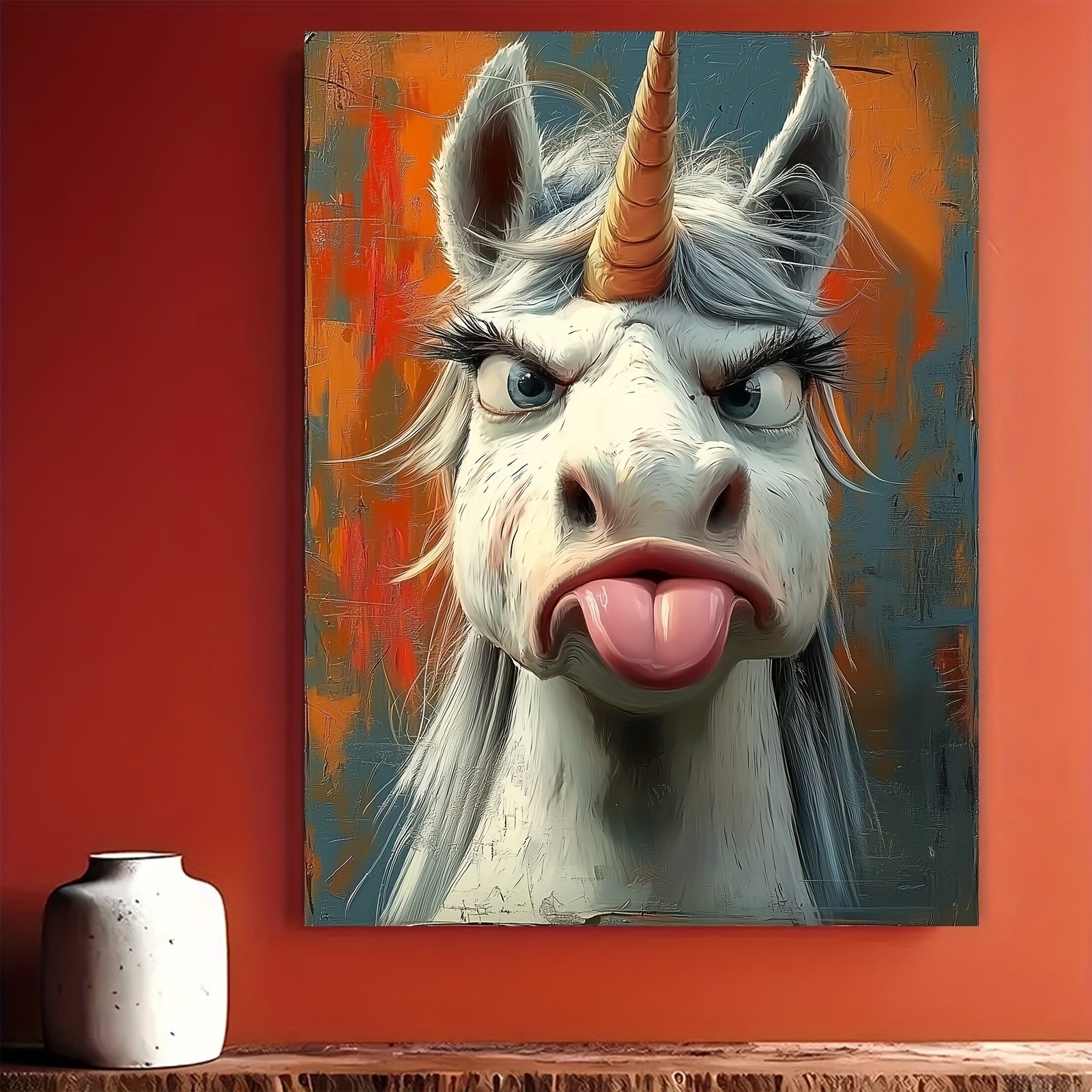 1 Piece Canvas Painting With Wooden Frame, Ready To Hang, Whimsical Unicorn Canvas Art Print - Framed Cartoon Wall Decor For Living Room, Bedroom, Home Office - Image 7