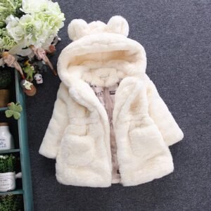 Alternative view of A girl's fur coat for autumn and winter