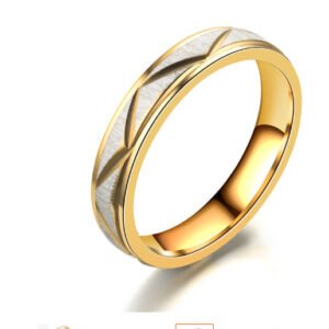 Alternative view of Titanium steel couple ring 24K gold stainless steel ring