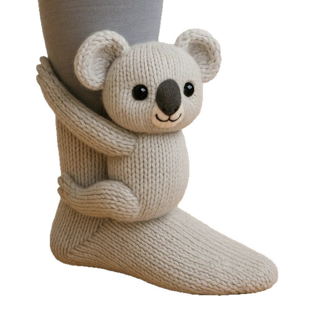 Plush Crochet Animal Cute Animal Socks - Image 5