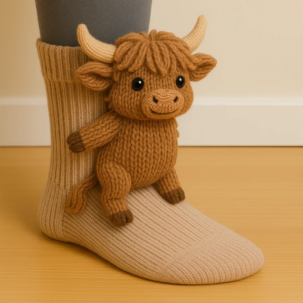 Plush Crochet Animal Cute Animal Socks - Image 7