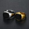 Coolx - Black Square Mens Ring