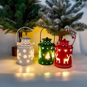 Alternative view of Christmas Candle Lights LED Small Lanterns Wind Lights Electronic Candles Nordic Style Creative Holiday Decoration Decorations