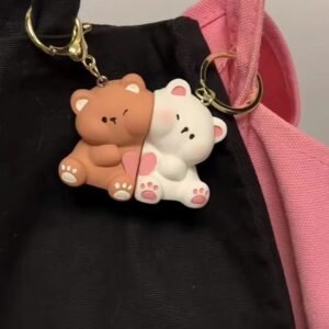 Cute Cartoon Bear Love Couple Magnetic Key Chain Small Pendant Gift Doll Small Gift