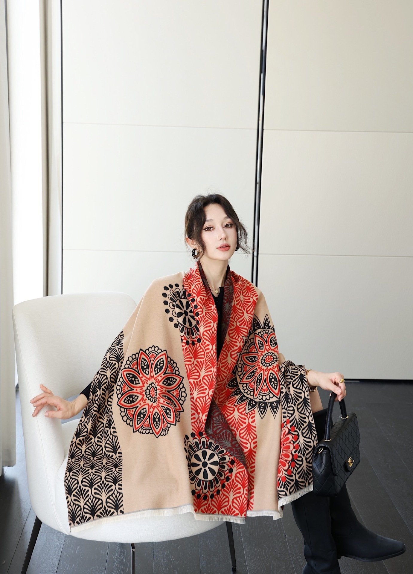 Autumn And Winter High Sense Office Shawl Dual-use Korean Style - Image 6