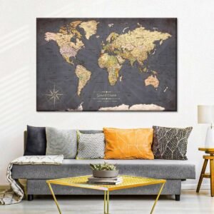 Living Room Decorative Painting Map Bedroom Paintings