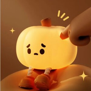 Alternative view of Home Decor Halloween Pumpkin Night Light Cute Soft Silicone Lamp Touch  Dimmable Rechargeable Bedside Decor Light, Halloween Decorations