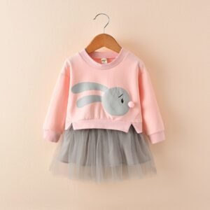 Alternative view of New spring infant skirt 1 long sleeved dress 2 female baby cartoon 3 4 princess dress lace dress tide