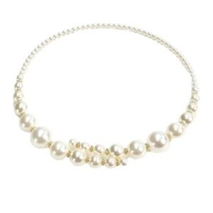 Alternative view of Double-layer White Clavicle Vintage Necklace Collar Socialite Style