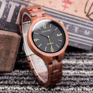 Alternative view of Wooden luminous quartz watch