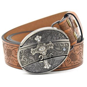 Alternative view of Personality Student Trendy Printing Engraving Smooth Buckle Knife Embossing Belt