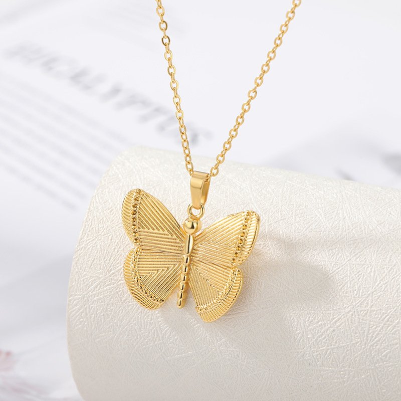 Ladies Fashion Jewelry Butterfly Pendant Necklace - Image 2