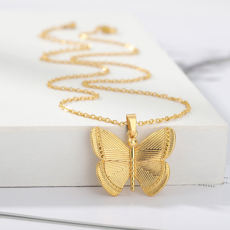 Ladies Fashion Jewelry Butterfly Pendant Necklace - Image 5