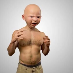 Crying Mask Funny S Y Angry Baby Face Latex Mask Headgear Halloween