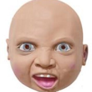 Alternative view of Crying Mask Funny S Y Angry Baby Face Latex Mask Headgear Halloween
