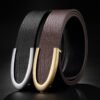 Men's Leather Smooth Buckle First Layer Cowhide Belt