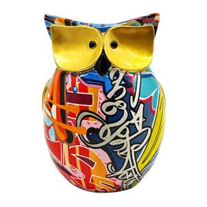 Colorful Resin Crafts Owl Ornaments Home Wine Cabinet Living Room Resin