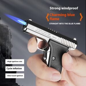 Personalized Metal Pistol Type Windproof Gas Lighters