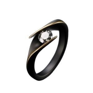 Alternative view of Female Minimalist Retro Creative Diamond Studded Ring