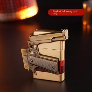 Alternative view of Pistol Shape Metal Gas Lighters With Gift Box Packaging