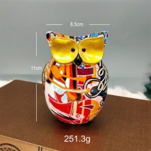 Alternative view of Colorful Resin Crafts Owl Ornaments Home Wine Cabinet Living Room Resin