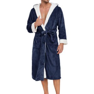 RONGTAI Ladies Long Fleece Bathrobe