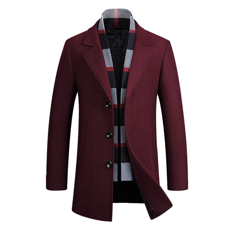Men's Lapel Casual Suit Jacket With Wool Scarf - Image 8