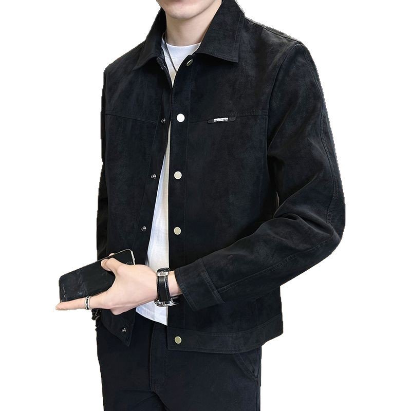 Suede Lapel Spring Men's Jacket - Image 3