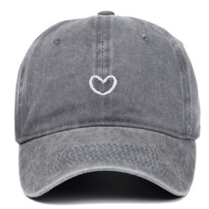 Alternative view of Artistic Retro Small Love Embroidered Soft Top Fashion Peaked Cap