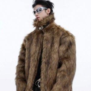 Autumn And Winter Faux Fur Coat For Men