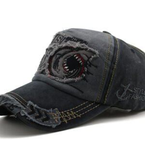 Alternative view of Shark Denim Cap Hip Hop Outdoor Snapback Caps