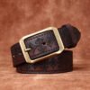 Thick First Layer Cowhide Double-sided Available Carved Genuine Leather Belt