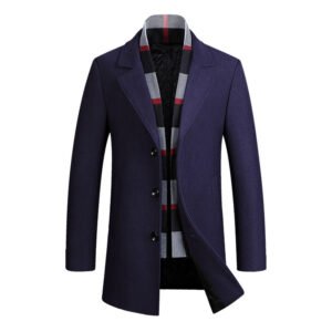 Alternative view of Men's Lapel Casual Suit Jacket With Wool Scarf