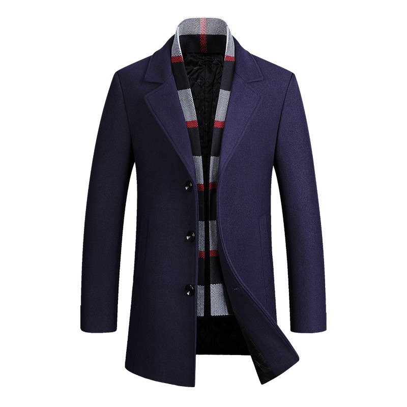 Men's Lapel Casual Suit Jacket With Wool Scarf - Image 2