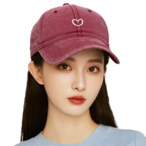 Artistic Retro Small Love Embroidered Soft Top Fashion Peaked Cap