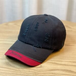 Double-stitching Shabby Embroidered Letter Cap