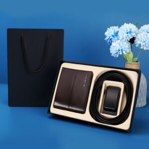 Fashion Men's Belt Wallet Combo Set