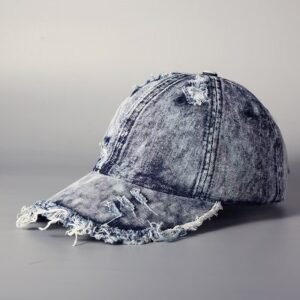Alternative view of Washed Denim Burr Baseball Cap For Men And Women