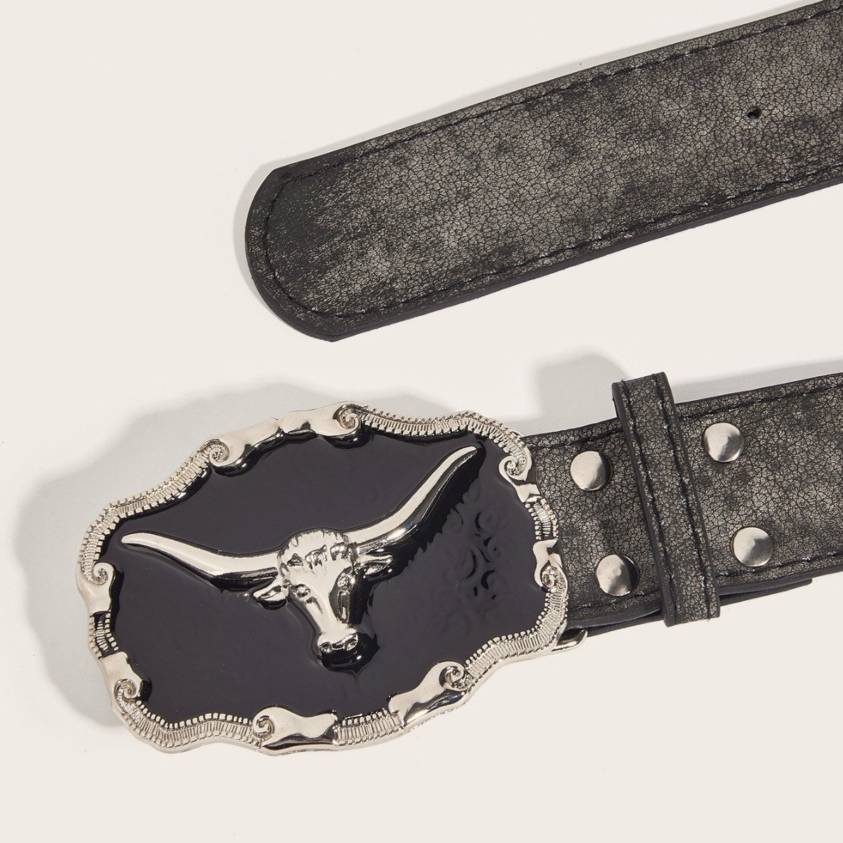 Retro Domineering Epoxy Cattle Head Buckle Women's Casual Men's Jeans Strap Personality Belt - Image 7